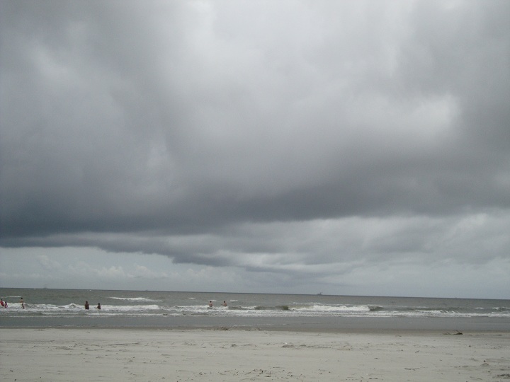 dark beach skies