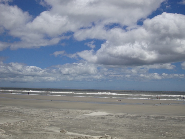 the beach on a sunnier day