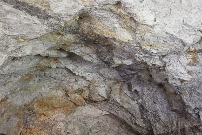 rock ceiling inside old mine